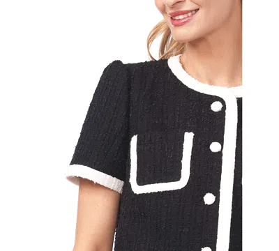 Cece Patch Pocket Contrast Binding Jacket In Black