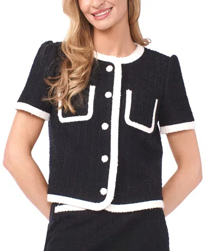 Cece Patch Pocket Contrast Binding Jacket In Black