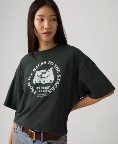 Levi's Graphic Short Stack Tee In Green