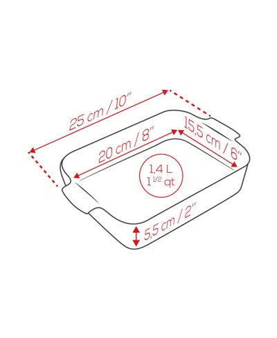 Peugeot Appolia Rectangular Ceramic Baking Dish, 8" X 6" In Red