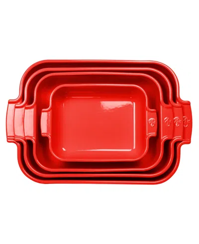 Peugeot Appolia Rectangular Ceramic Baking Dish, 8" X 6" In Red