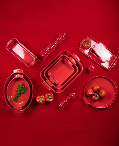Peugeot Appolia Rectangular Ceramic Baking Dish, 8" X 6" In Red