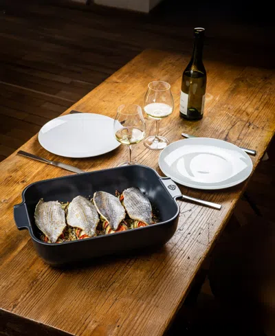 Peugeot Appolia Rectangular Ceramic Baking Dish, 8" X 6" In Gray