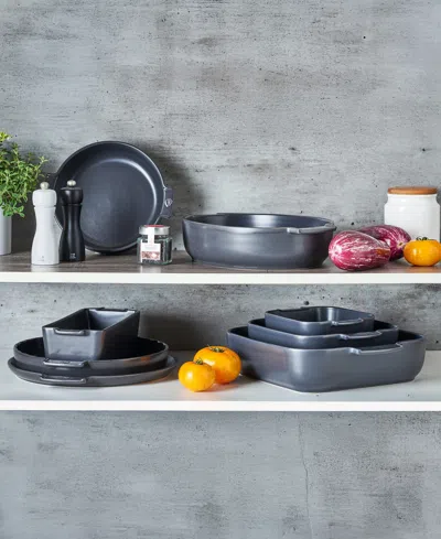 Peugeot Appolia Rectangular Ceramic Baking Dish, 8" X 6" In Gray