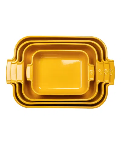 Peugeot Appolia Rectangular Ceramic Baking Dish, 13" X 11" In Yellow
