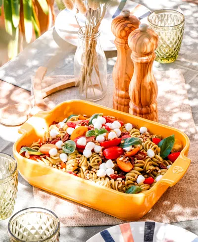 Peugeot Appolia Rectangular Ceramic Baking Dish, 13" X 11" In Yellow