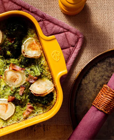 Peugeot Appolia Rectangular Ceramic Baking Dish, 8" X 6" In Yellow