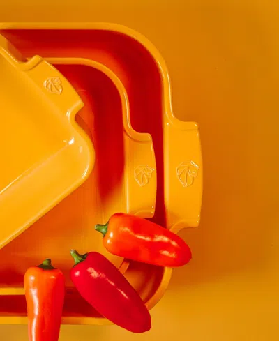 Peugeot Appolia Rectangular Ceramic Baking Dish, 8" X 6" In Yellow