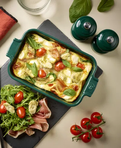 Peugeot Appolia Rectangular Ceramic Baking Dish, 10" X 8" In Green