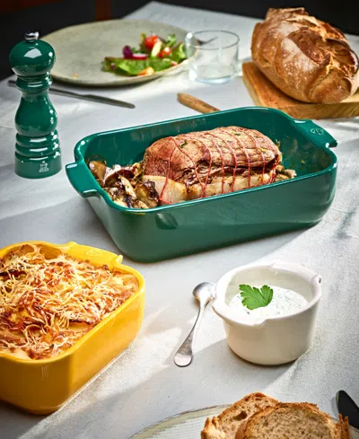 Peugeot Appolia Rectangular Ceramic Baking Dish, 8" X 6" In Green