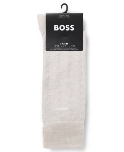 Hugo Boss 2pk. Mini Pin Crew Socks In Multi