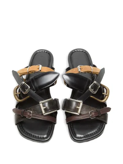 Acne Studios Leather Belts Strap Sandals In Black