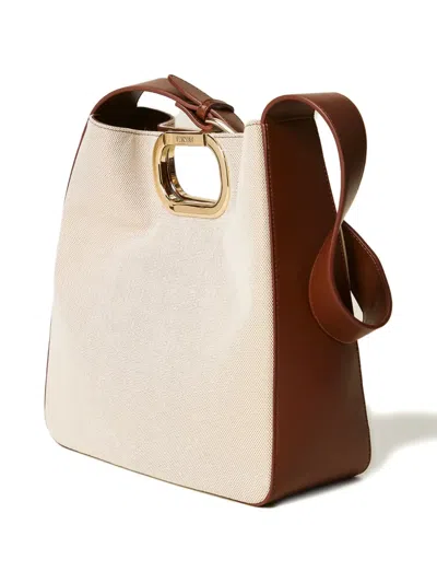 Twinset Structured Bucket Bag In Neutral