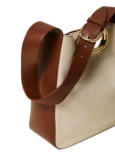 Twinset Structured Bucket Bag In Neutral