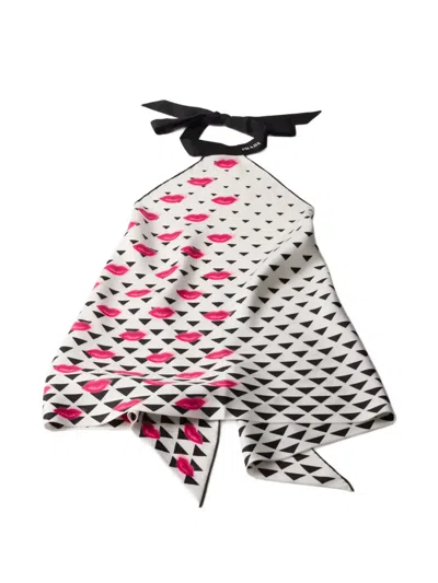 Prada Printed Top In White