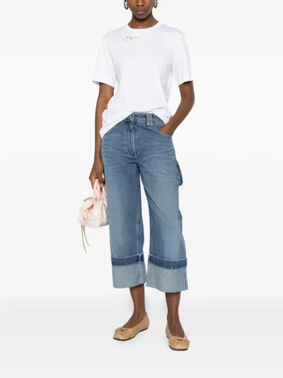 Simone Rocha Cuffed Jeans In Blue