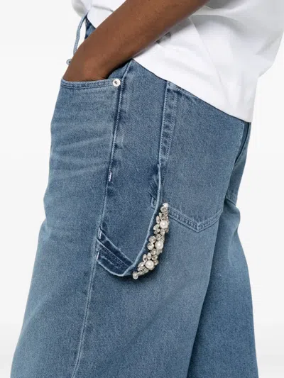Simone Rocha Cuffed Jeans In Blue