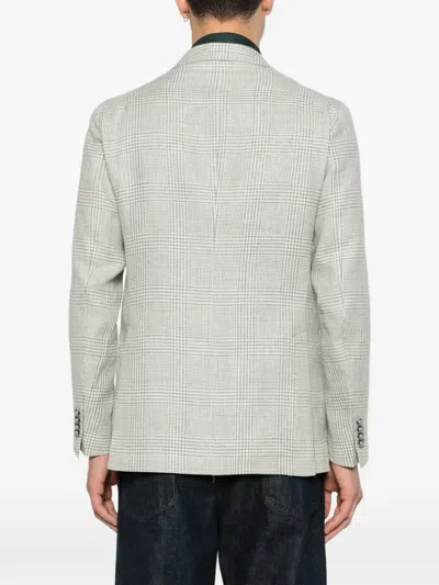 Tagliatore Check-pattern Blazer In Gray