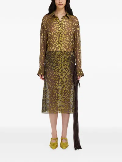 Ferragamo Devoré Georgette Shirt In Multi