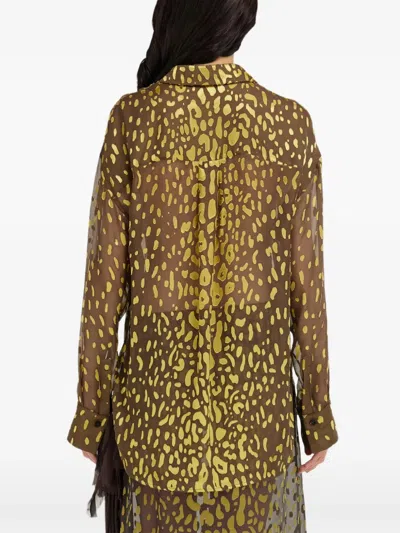 Ferragamo Devoré Georgette Shirt In Multi