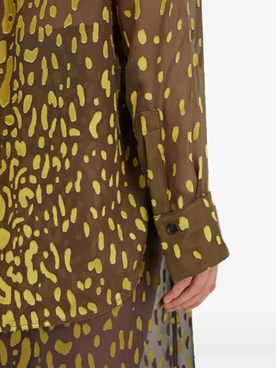 Ferragamo Devoré Georgette Shirt In Multi