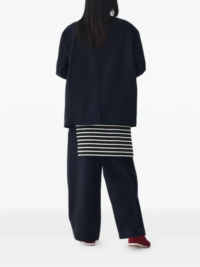 Tomboy Buttoned Maxi Blazer In Blue
