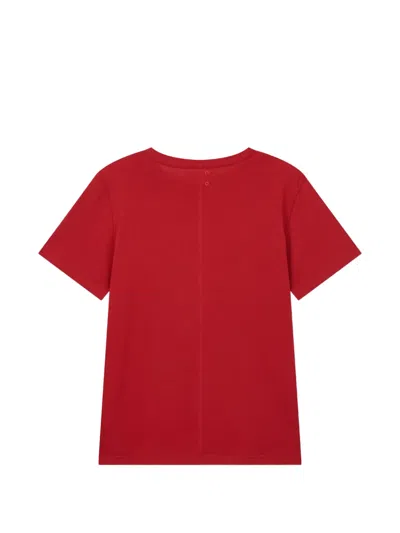 Tomboy Basic Drop-shoulder T-shirt In Red