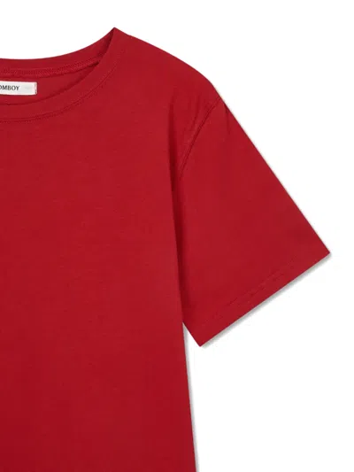 Tomboy Basic Drop-shoulder T-shirt In Red