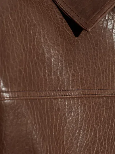 Frame Leather Bomber Jacket In Brown