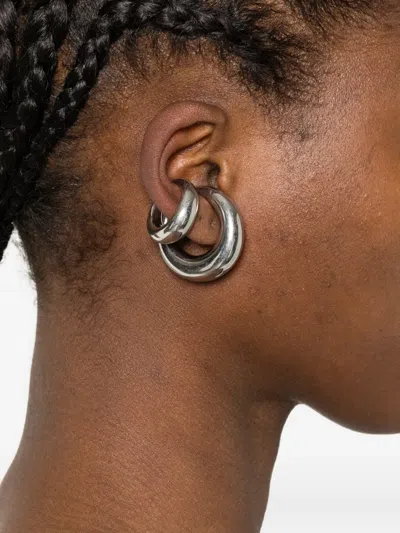 Panconesi Circle Ear Cuffs In White