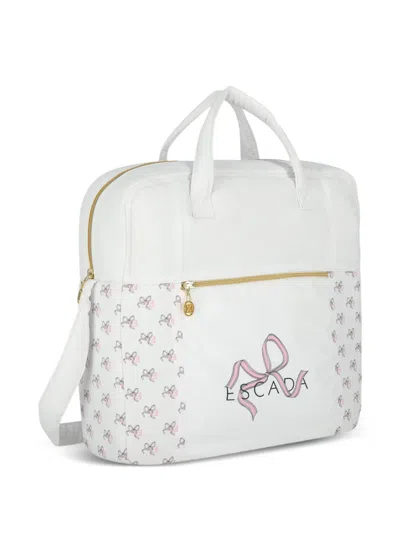 Escada Bow-print Changing Bag In White