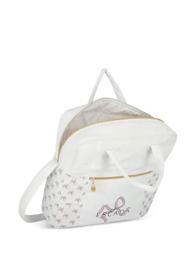 Escada Bow-print Changing Bag In White
