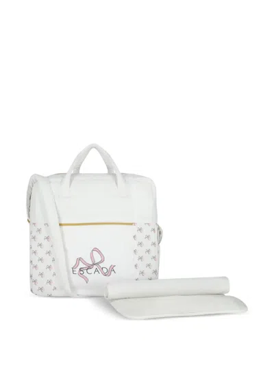 Escada Bow-print Changing Bag In White