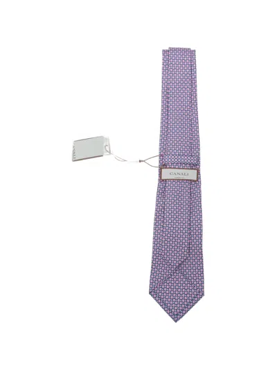 Canali Patterned Tie In Purple