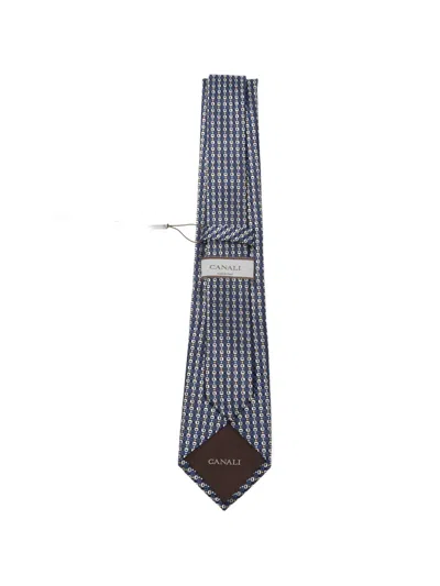 Canali Circular-pattern Tie In Blue