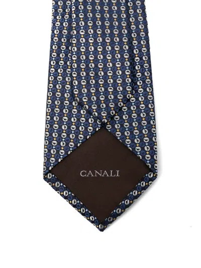Canali Circular-pattern Tie In Blue