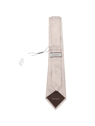 Canali Patterned Tie In Neutral