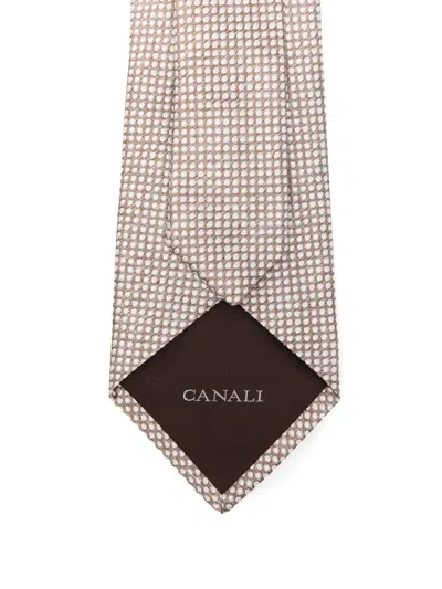 Canali Patterned Tie In Neutral