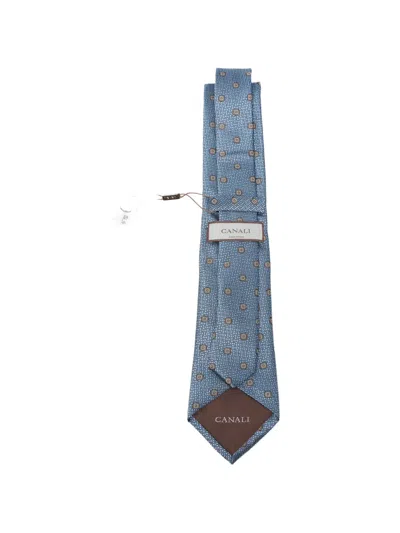 Canali Patterned Tie In Blue