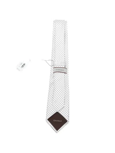 Canali Patterned Tie In Gray