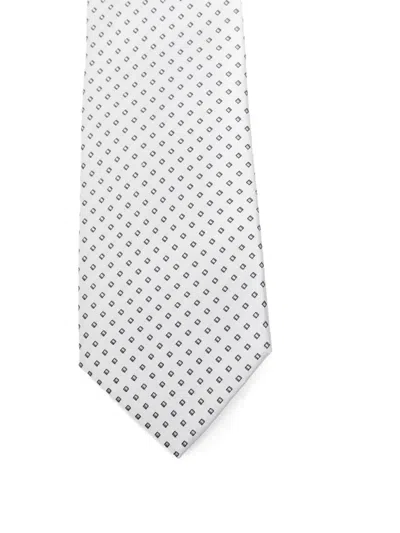 Canali Patterned Tie In Gray