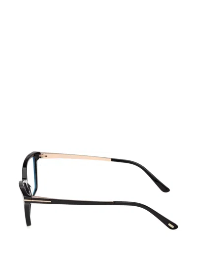 Tom Ford Ft6135-b Rectangular Acetate Eyeglasses In Black