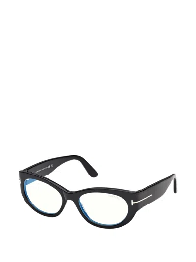 Tom Ford Round-frame Glasses In Black