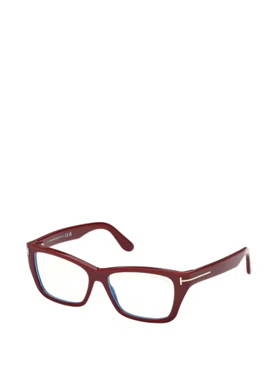 Tom Ford 54mm Butterfly Optical Glasses In Red