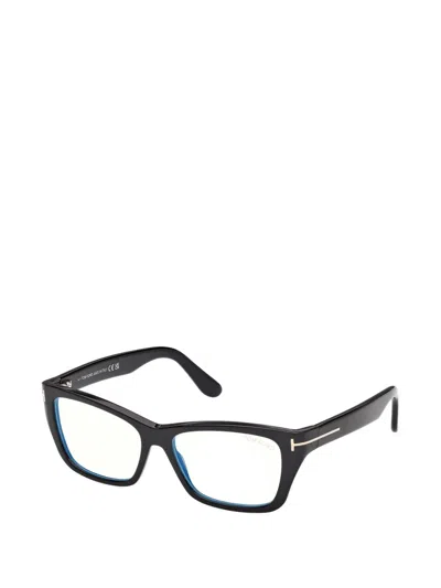 Tom Ford Ft6132-b Rectangular Eyeglasses In Black