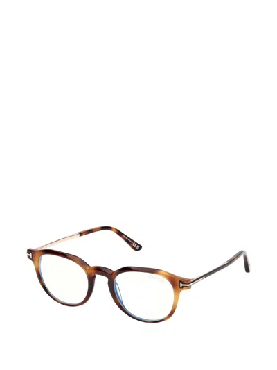 Tom Ford Round-frame Glasses In Brown