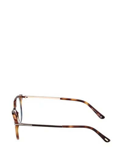 Tom Ford Round-frame Glasses In Brown