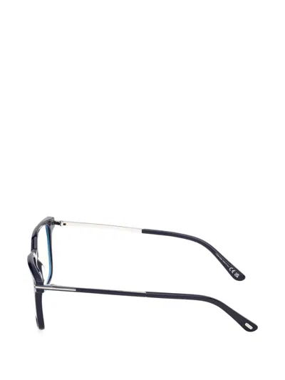 Tom Ford 53mm Rectangular Blue Light Blocking Glasses In Black
