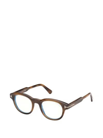 Tom Ford Round-frame Glasses In Brown