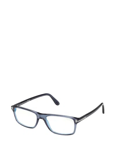 Tom Ford Rectangle-frame Glasses In Blue